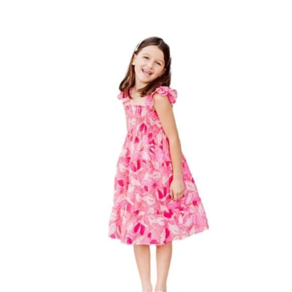 J. Marie Kailey Floral Smocked Ruffle Dress Pink 2T-5T | Cottagecore, Easter